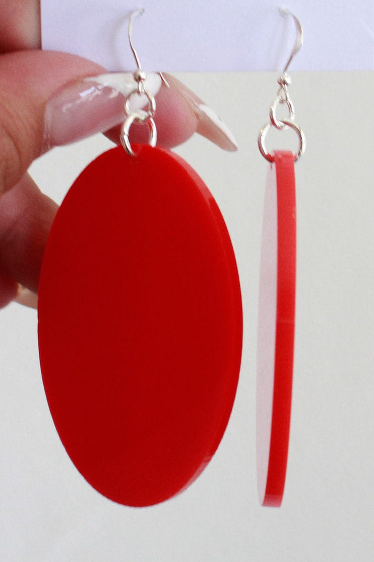 DEVISE Devise Oval Earrings - Red Shop