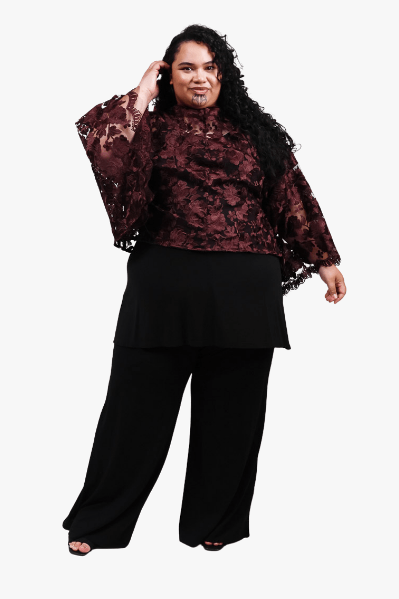 GORJIS Gorjis Cove Top - Merlot Top O/S = 14 - 24
