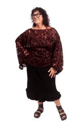 GORJIS Gorjis Cove Top - Merlot Top O/S = 14 - 24