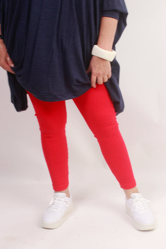 TCD Leggings - Red Rib