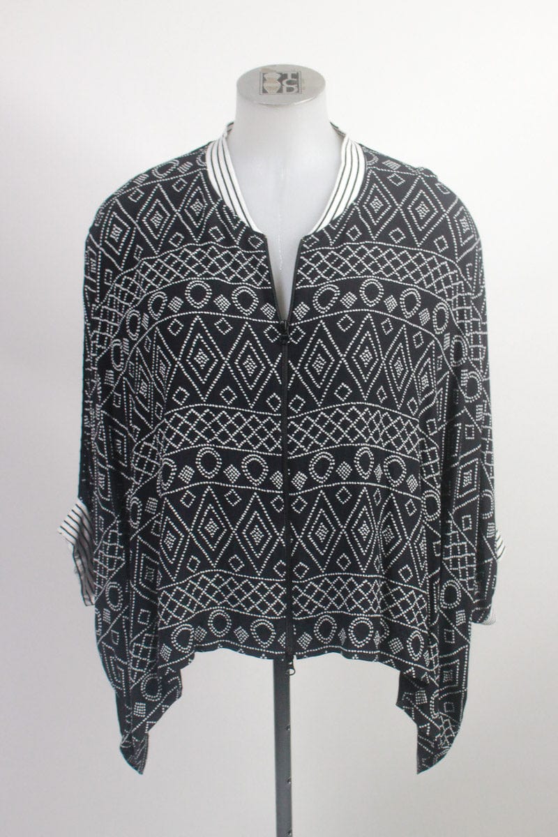Juna Juna Bomber - Black + White Geo Bomber Shop O/S = 12-24