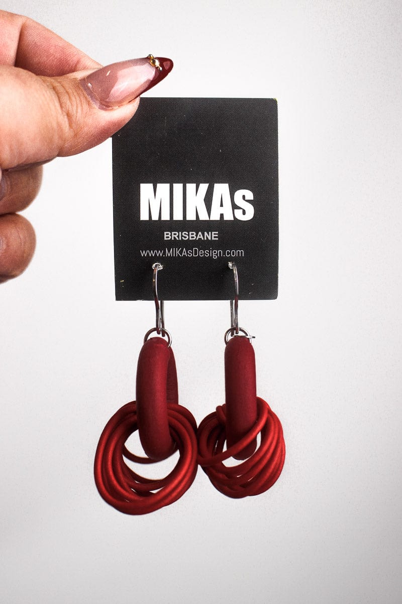Mikas Mikas - Fan Rings Earrings - Red Shop