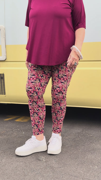 TCD Leggings - Berry Bloom