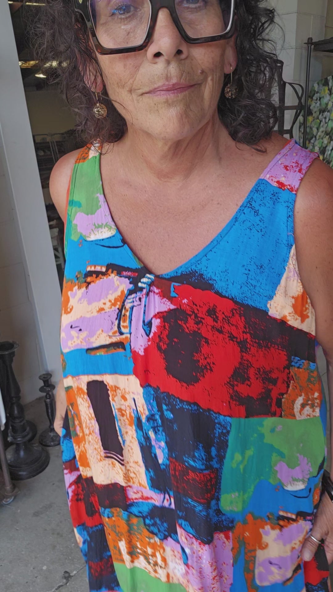 TCD Long Athena Dress - Abstract in motion