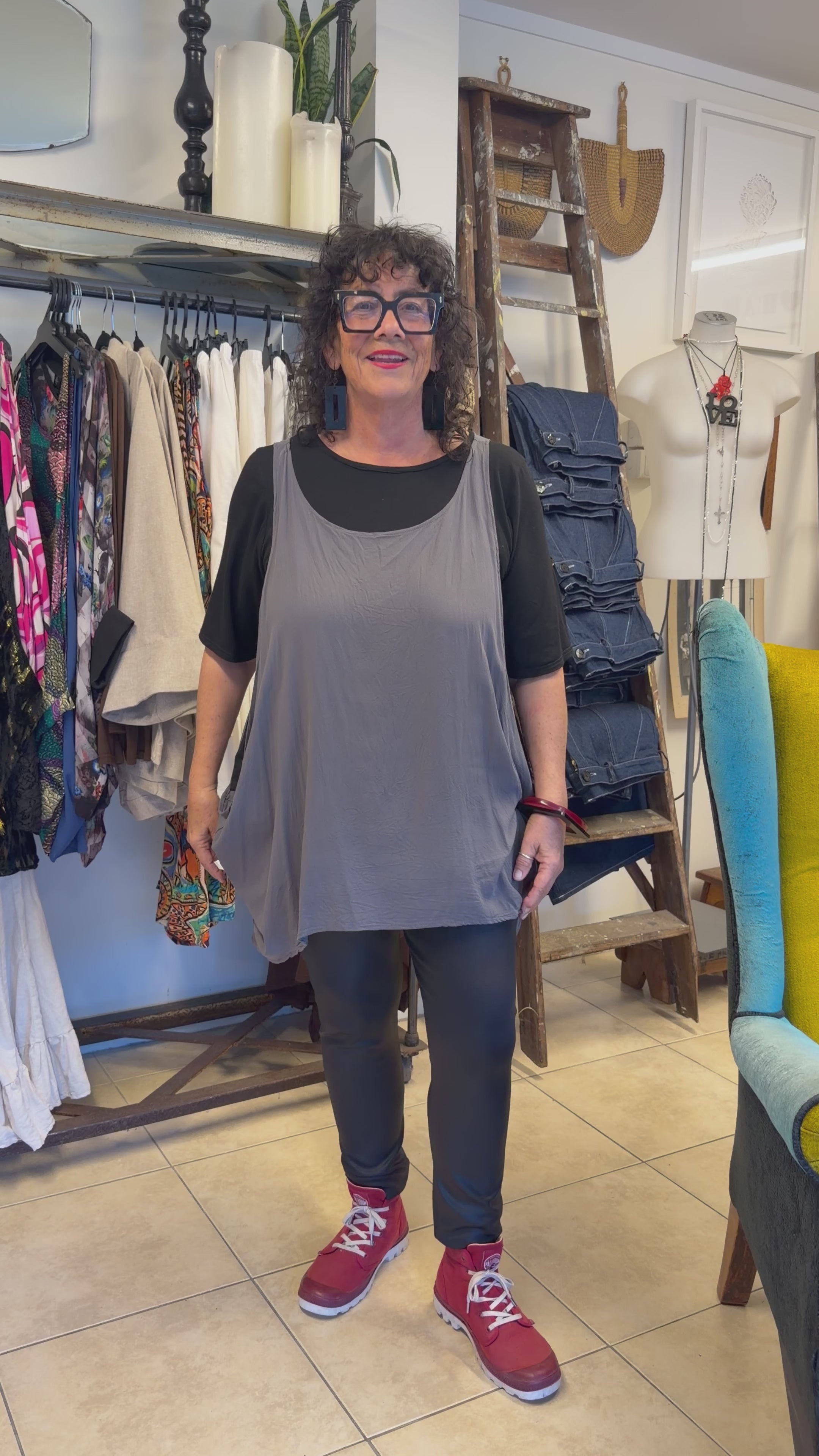 TCD Drape Tunic - Black Lace