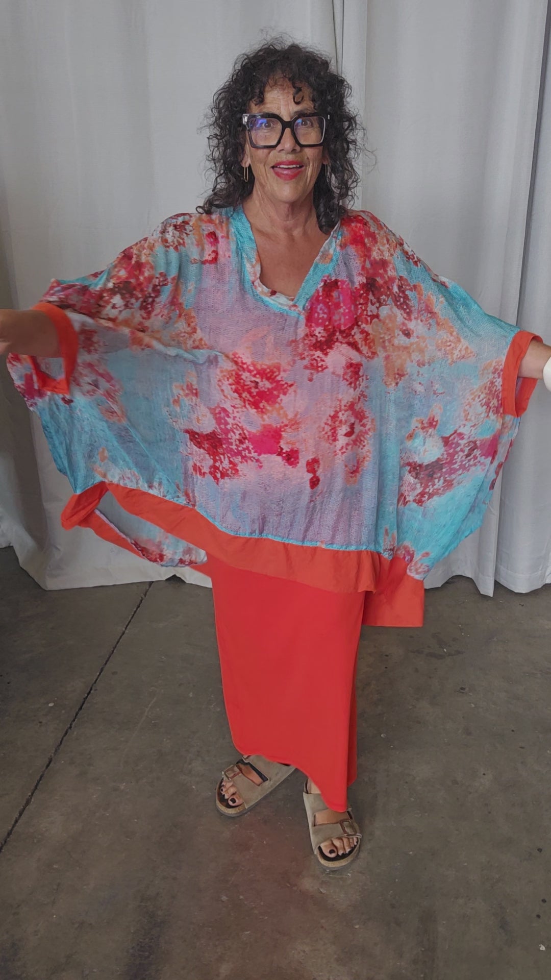 TCD Mod Top - Silk Turq Print