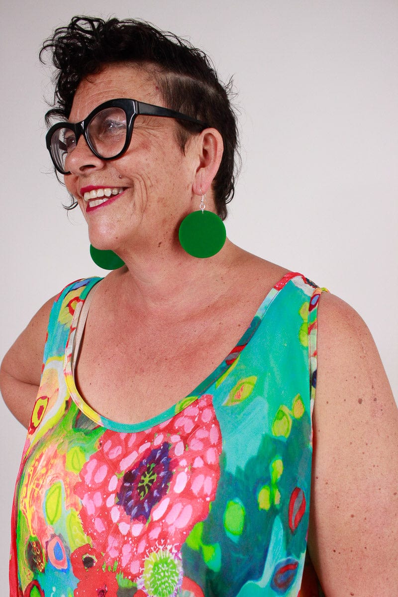 TBB Devise Circle Earrings - Green Shop