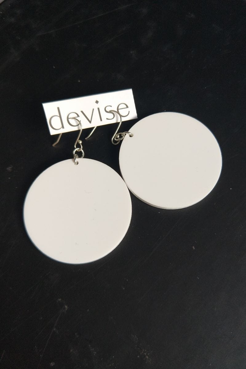TBB Devise Circle Earrings - White Shop