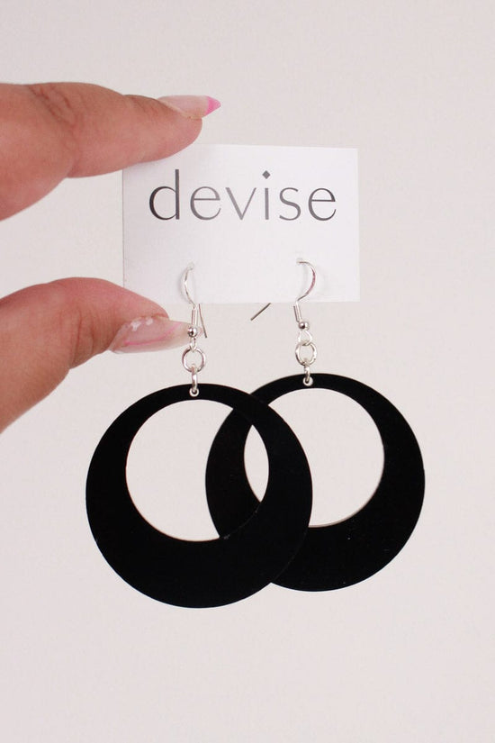 TBB Devise Drop Circle Earrings - Black Shop