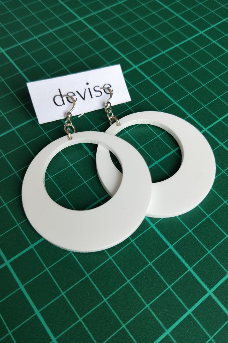TBB Devise Drop Circle Earrings - White Shop