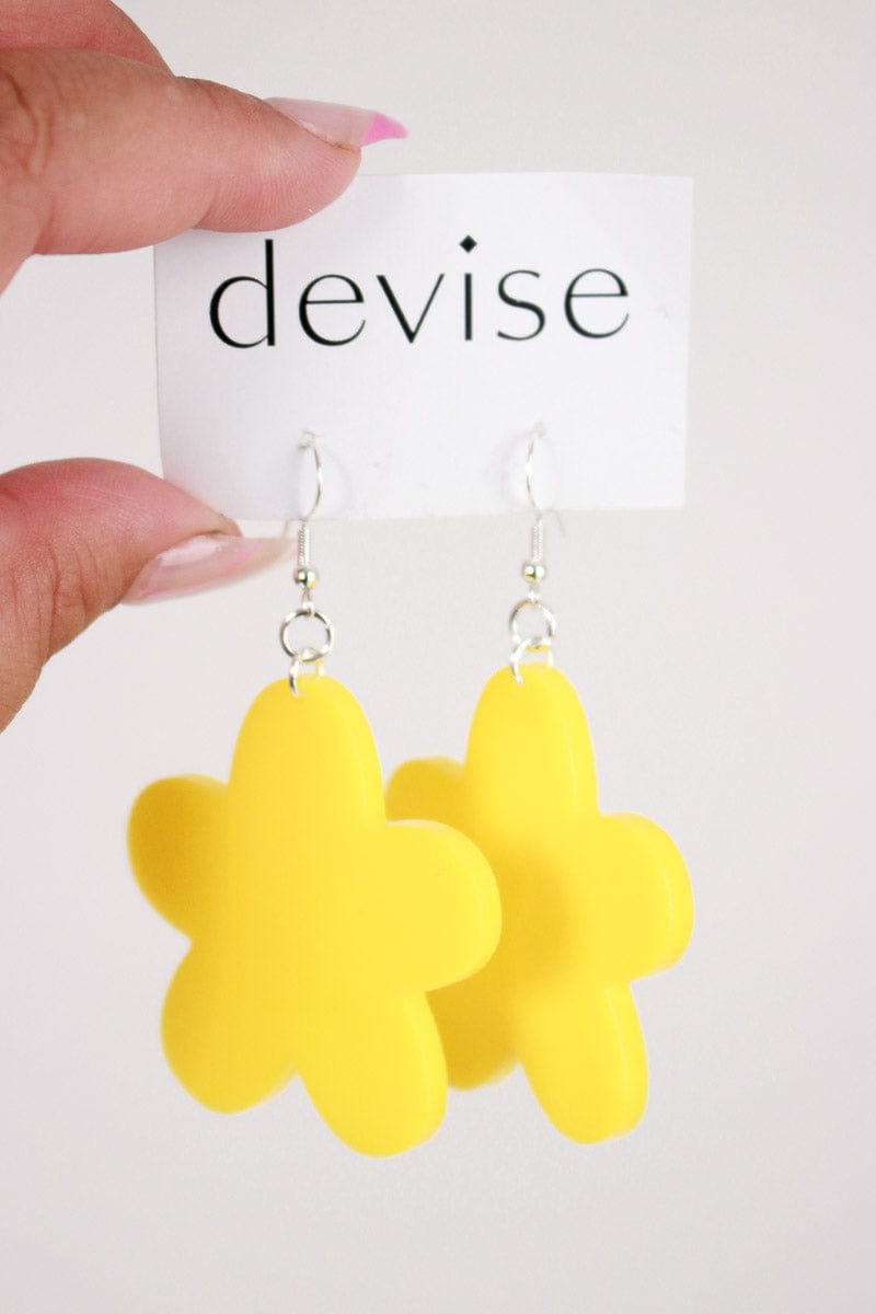 TBB Devise Mary Quant Flower Earrings - Yellow Shop