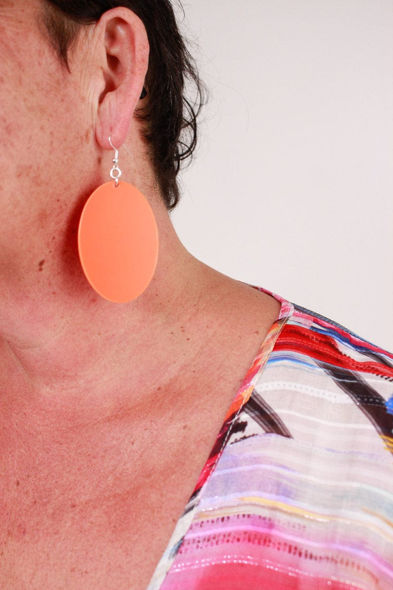 TBB Devise Oval Earrings - Orange Shop
