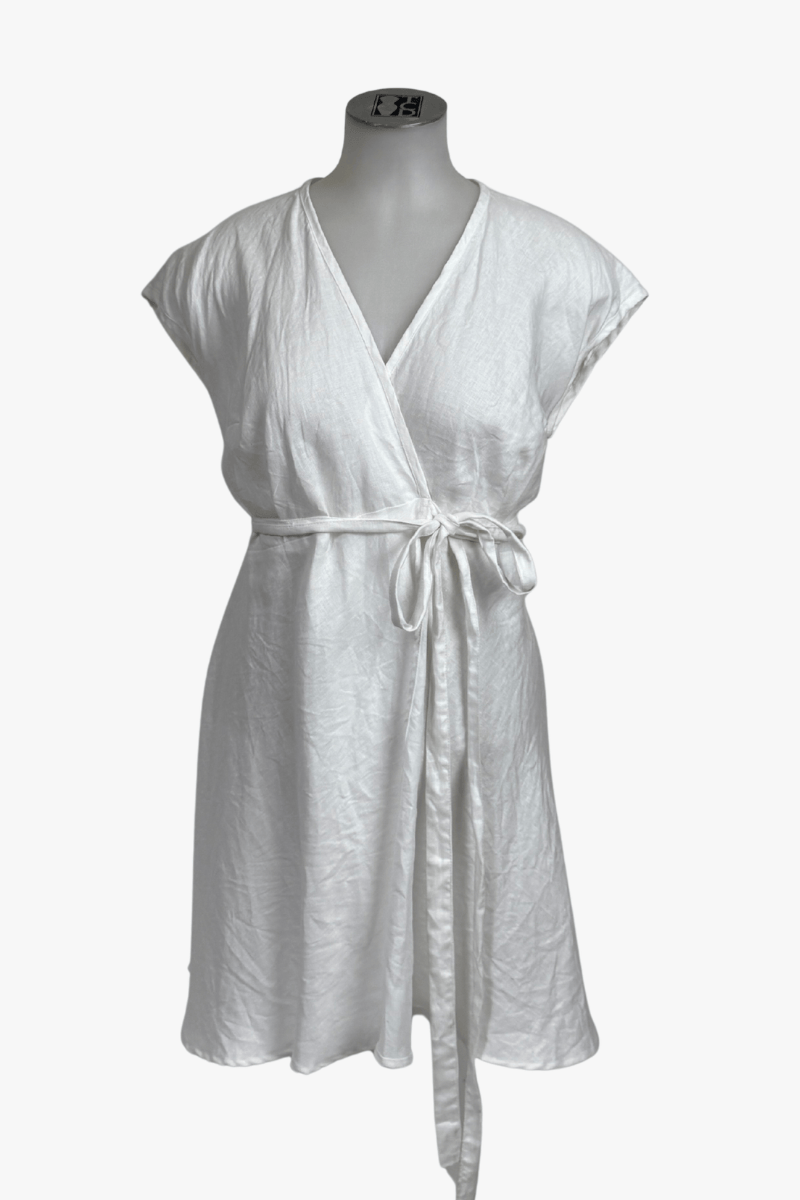 TCD TCD Sample - Linen Wrap Dress  - White Shop 1 = 16