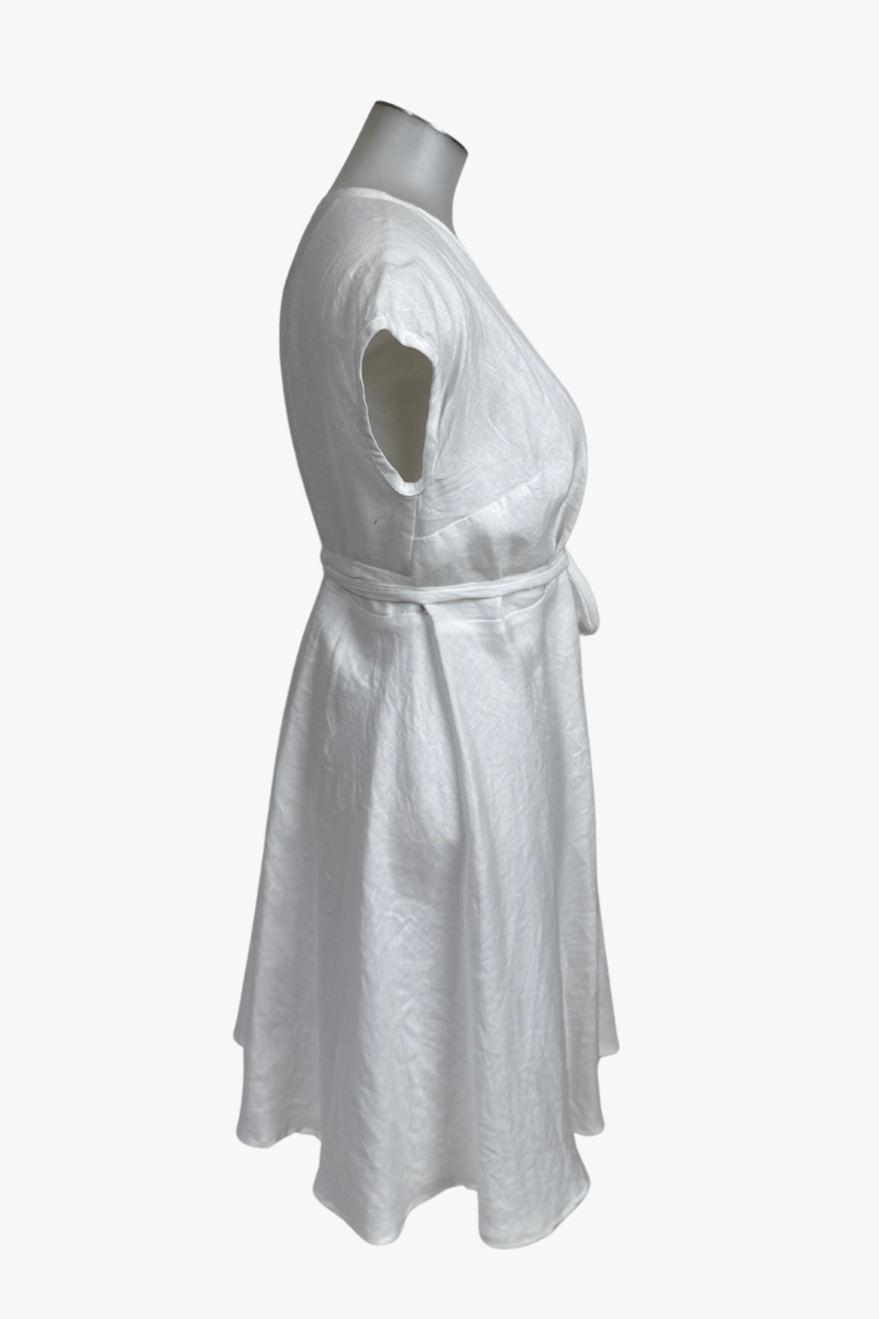 TCD TCD Sample - Linen Wrap Dress  - White Shop 1 = 16