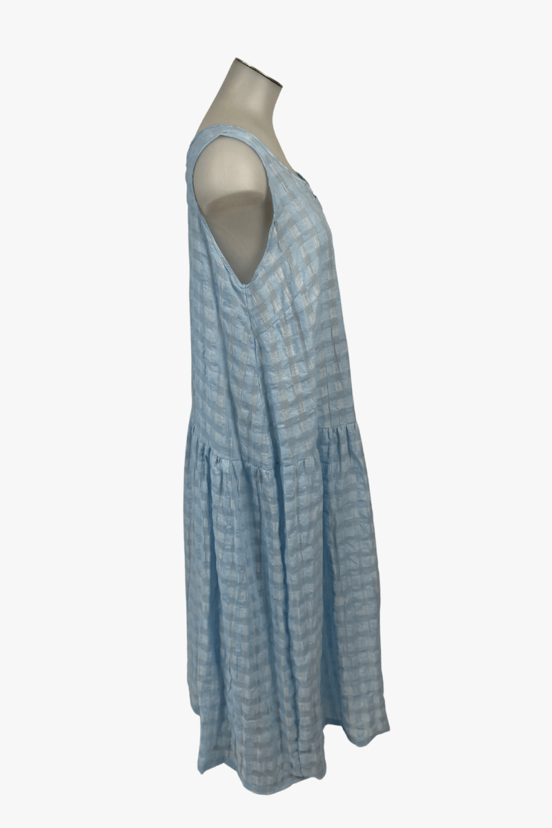 TCD TCD Second - Petticoat Dress - Baby Blue Check Shop L = 20 - 22
