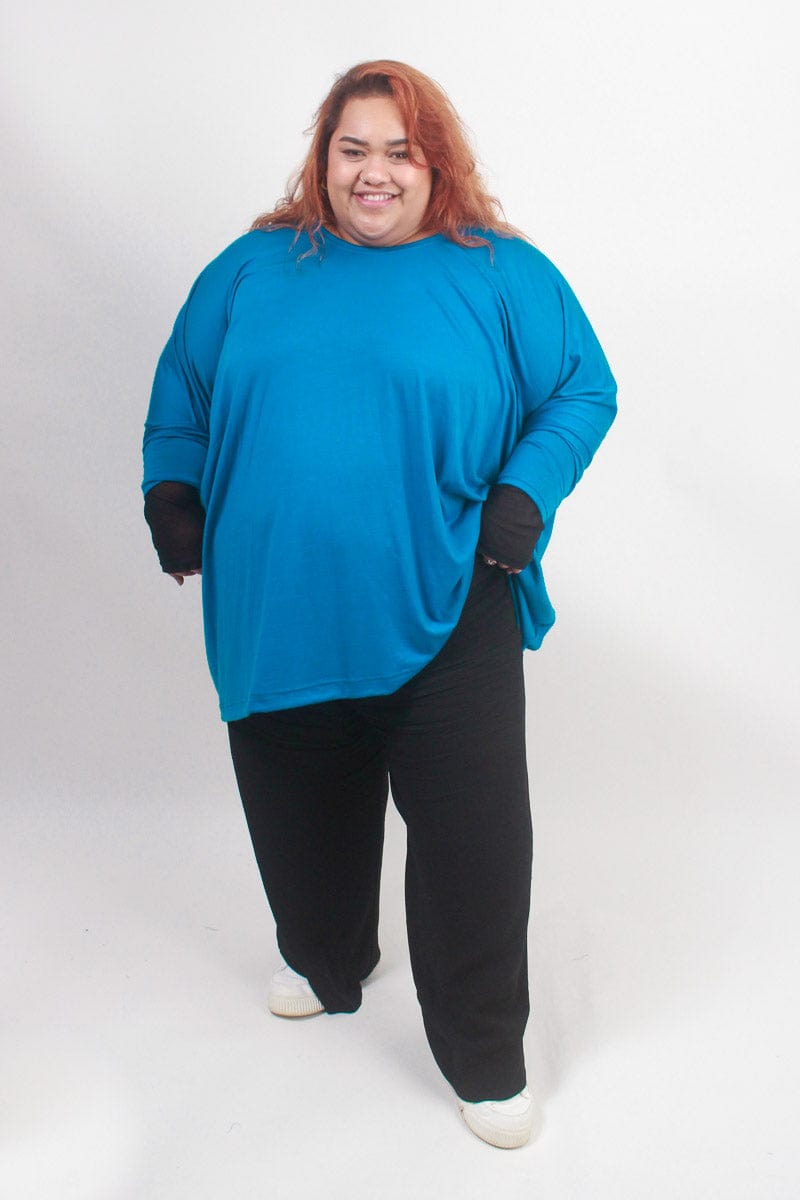 TCD TCD Habitat Top - Aqua Blue Merino Shop One Size = 14-24