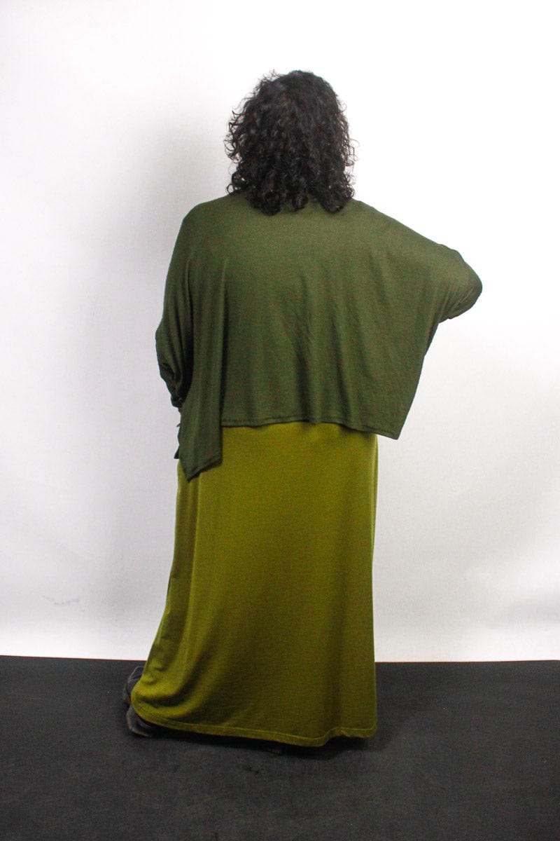 TCD TCD Lockdown Crop - Khaki Rib Knit Shop One Size = 14-24