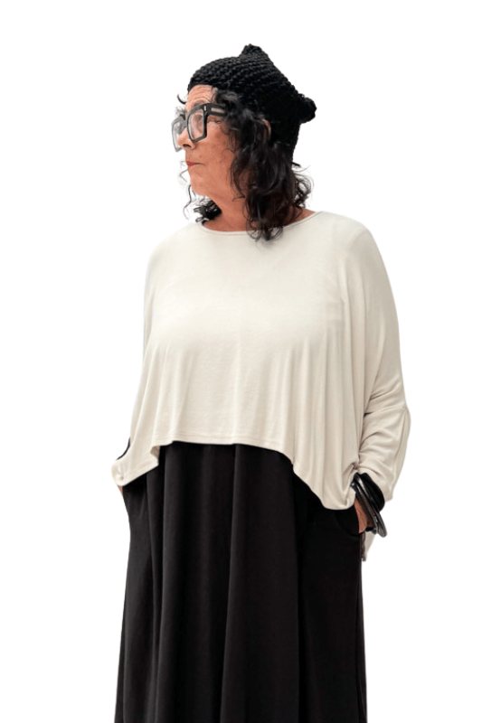 TCD TCD Lockdown Crop - Stone Rib Knit Shop One Size = 14-24