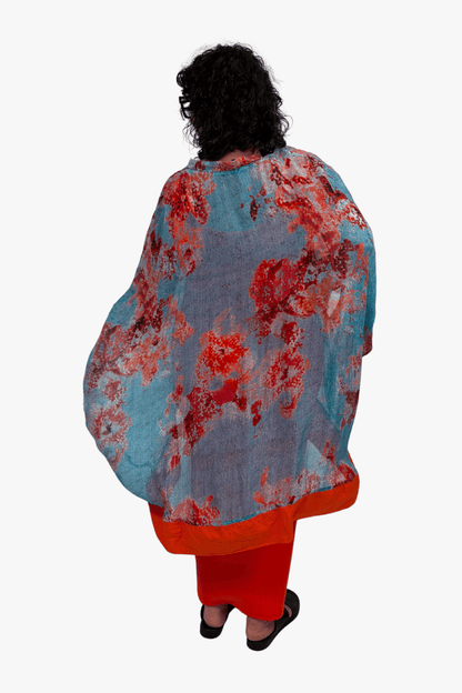 TCD TCD Mod Top - Silk Turq Print (orange band) Shop One Size = 14-24