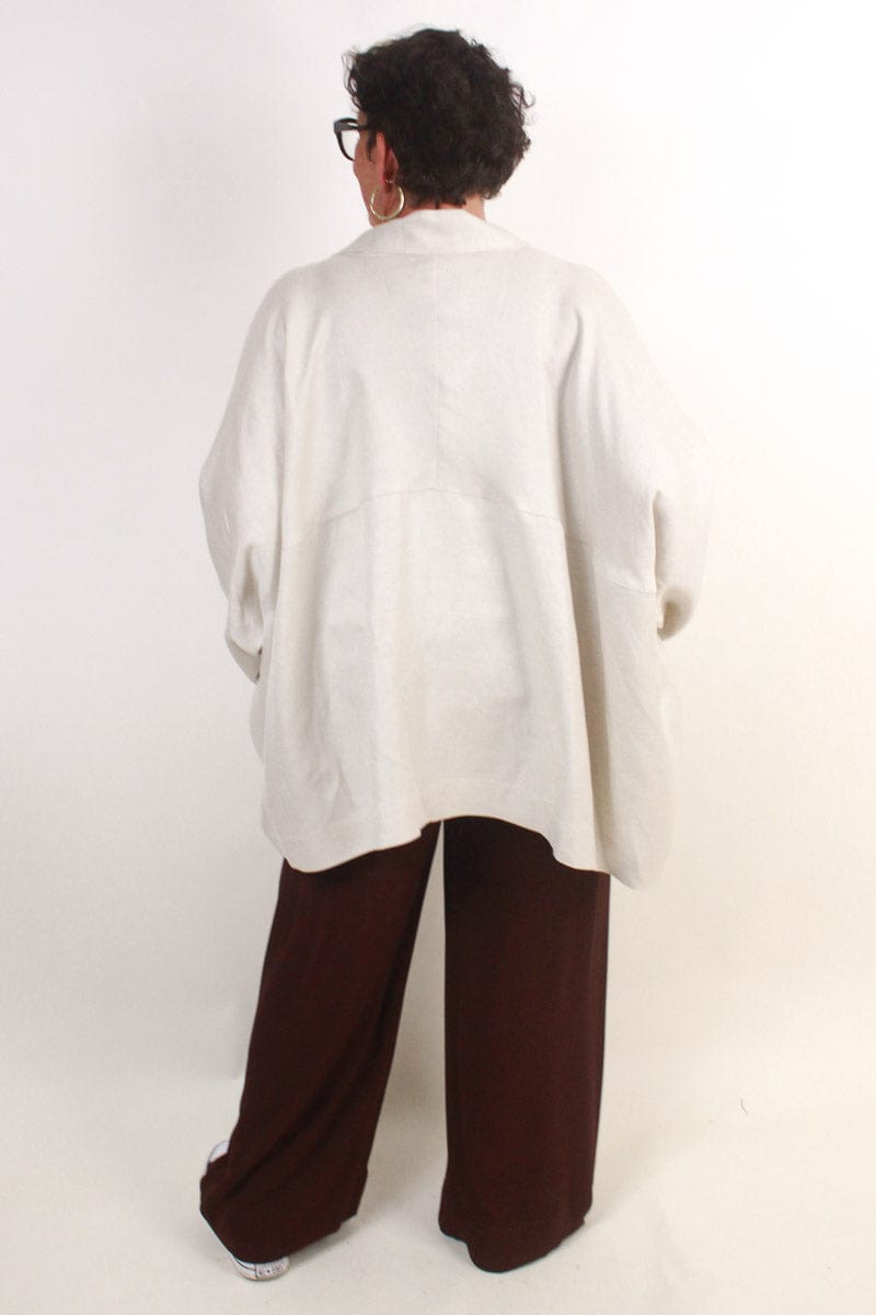 TCD TCD Boxy Linen Jacket - Natural Twill Shop OS = 14-24