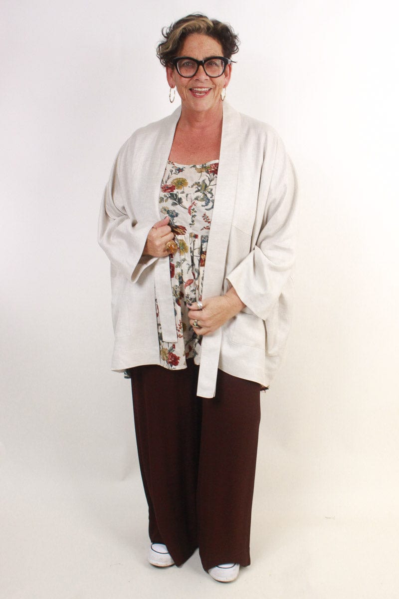 TCD TCD Boxy Linen Jacket - Natural Twill Shop OS = 14-24