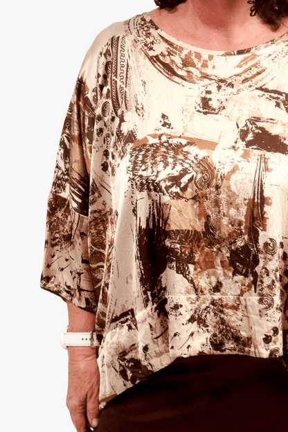 TCD TCD Short Haven Top - Woodland Brown Silk Shop OS = 14/24