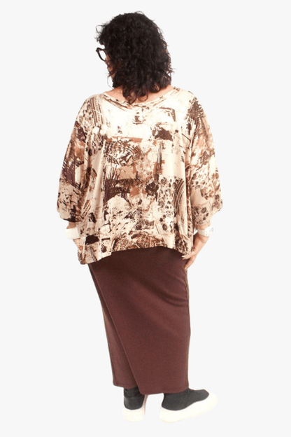 TCD TCD Short Haven Top - Woodland Brown Silk Shop OS = 14/24