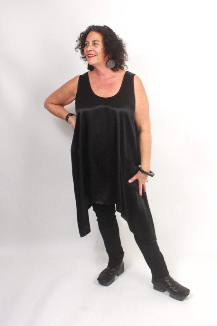 TCD TCD Athena Tunic - Black Satin Shop