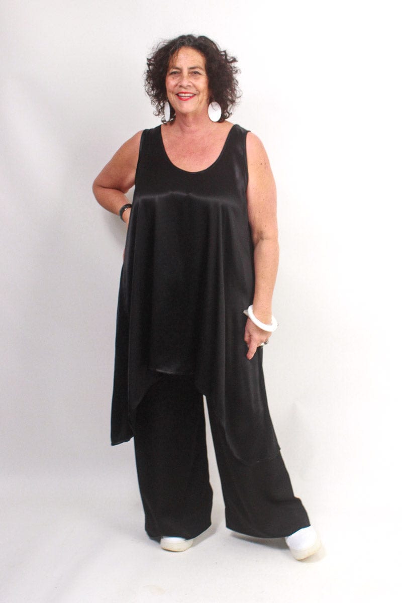 TCD TCD Athena Tunic - Black Satin Shop