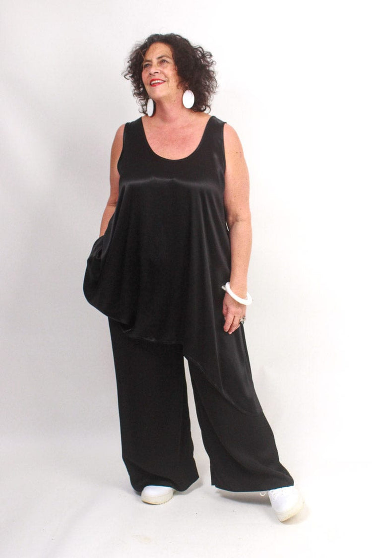 TCD TCD Athena Tunic - Black Satin Shop