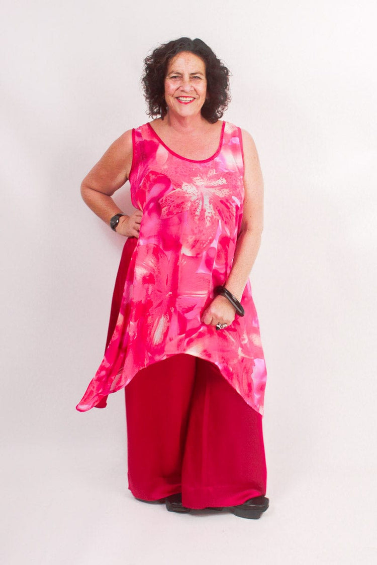 TCD TCD Athena Tunic - Pink Satin Print Shop