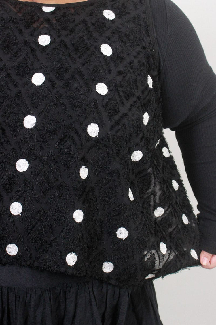 TCD TCD Crop Athena Tunic - Black Spots Shop