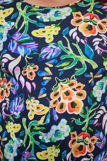 TCD TCD Curve Tee - Navy Floral Shop