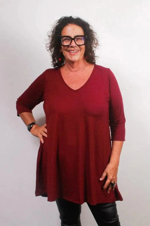 TCD TCD Evie Tee (T-Shirt) - Merlot Shop