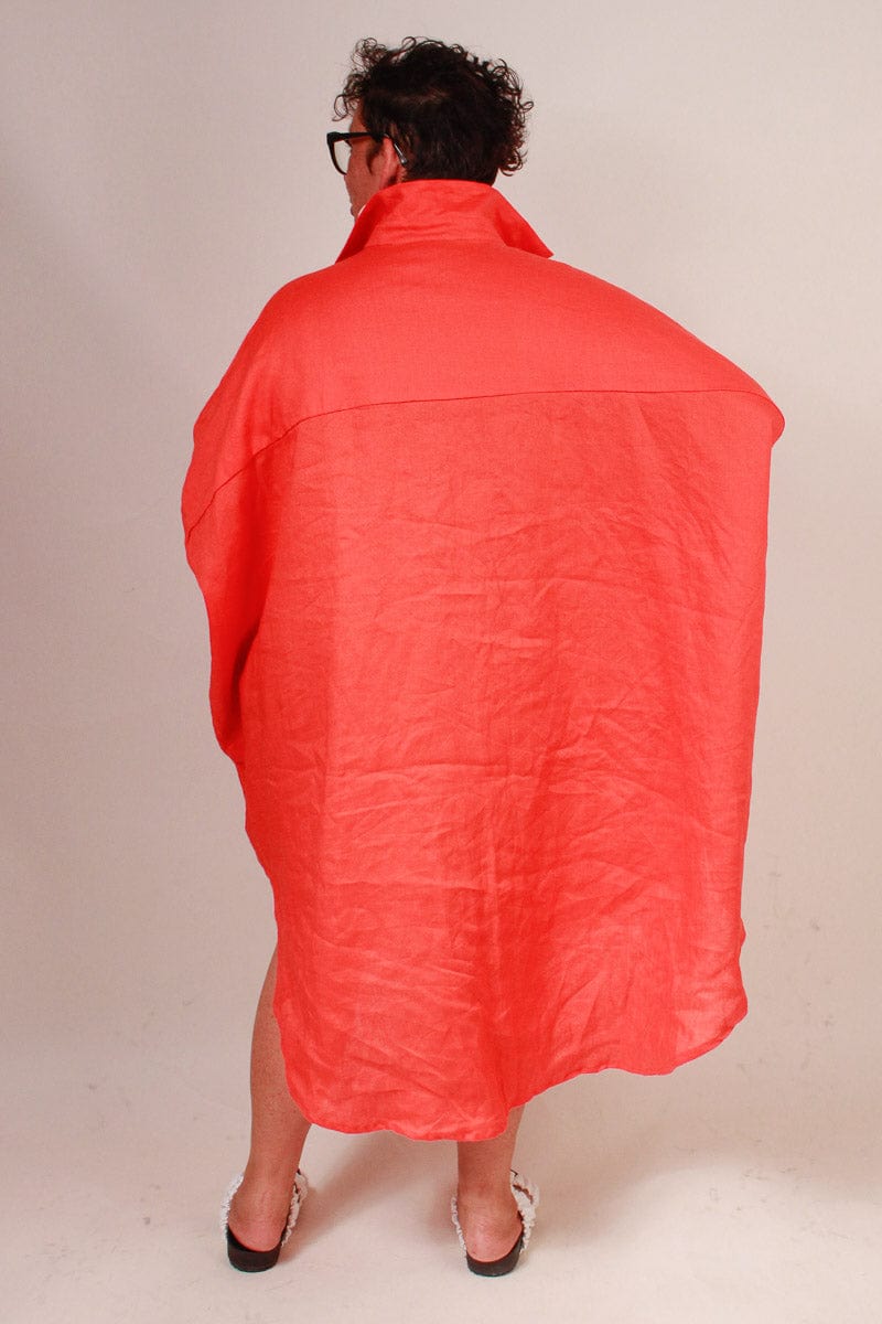 TCD TCD Georgie Shirt - Orange Linen Shop