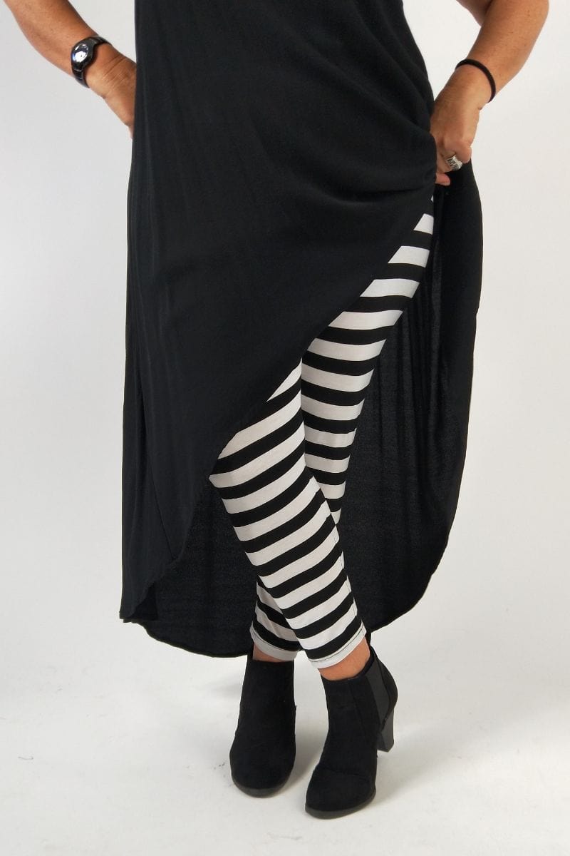 TCD TCD Leggings - Big Stripe B&amp;W Shop
