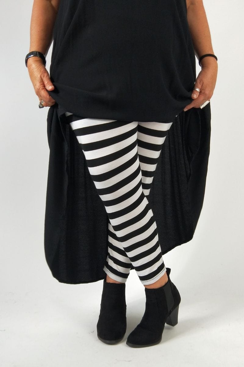 TCD TCD Leggings - Big Stripe B&amp;W Shop