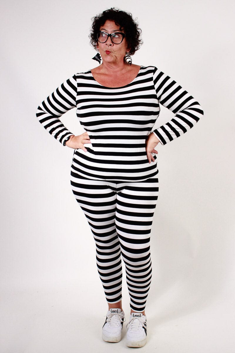 TCD TCD Leggings - Big Stripe B&amp;W Shop