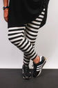 TCD TCD Leggings - Big Stripe Cream/Black Shop