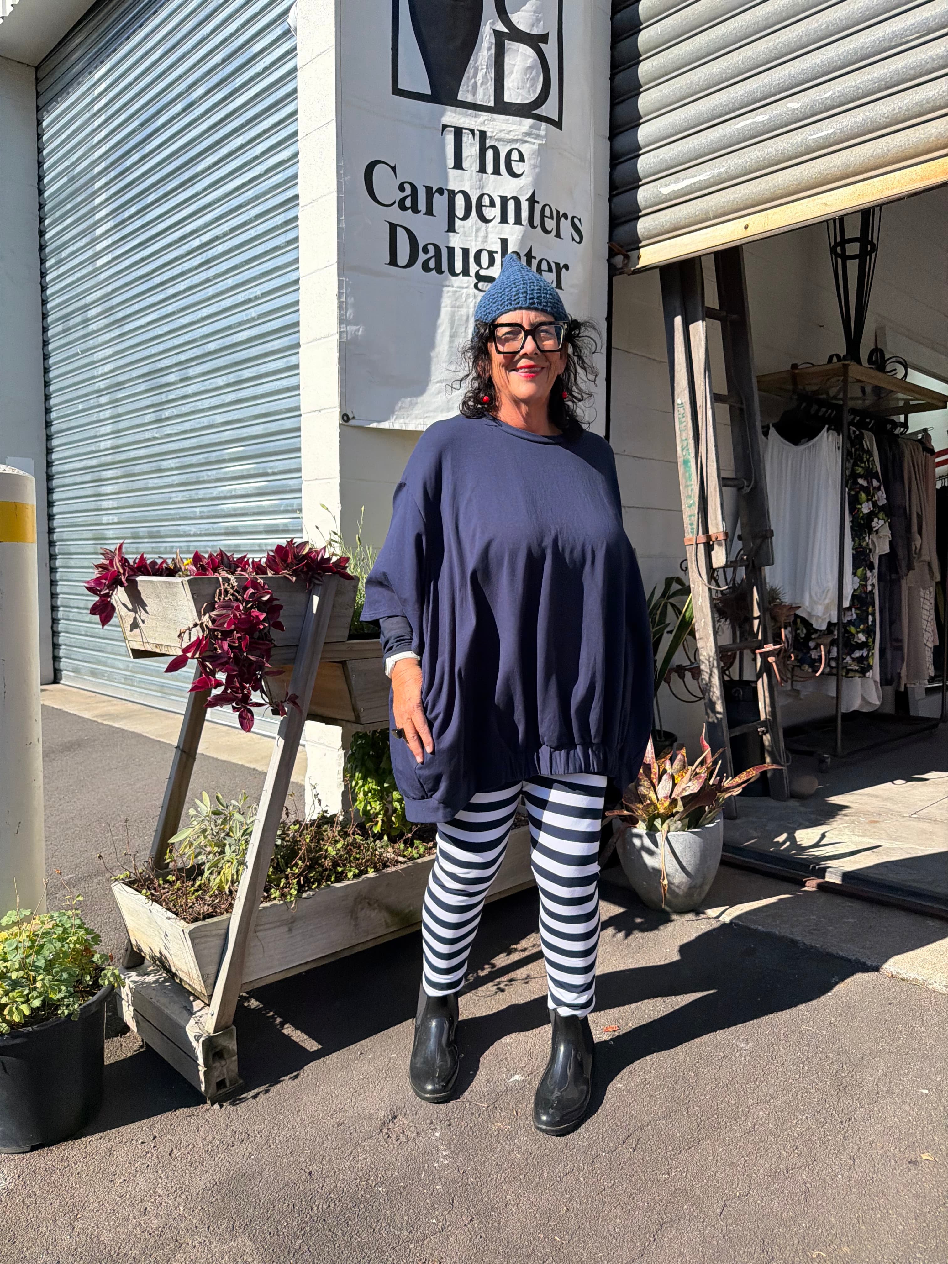 TCD TCD Leggings - Big Stripe White/Navy Shop