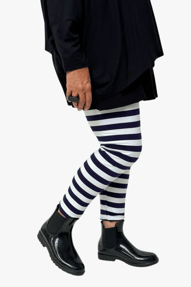 TCD TCD Leggings - Big Stripe White/Navy Shop