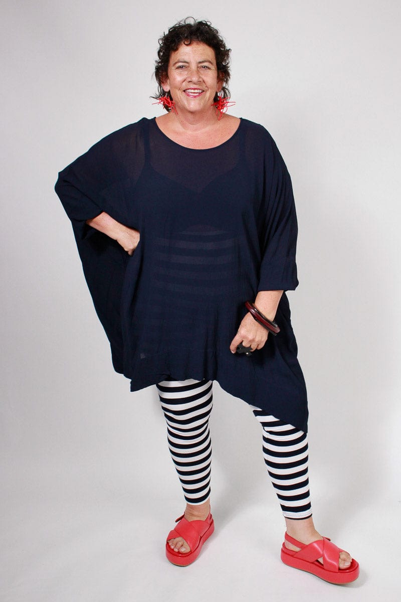 TCD TCD Leggings - Big Stripe White/Navy Shop