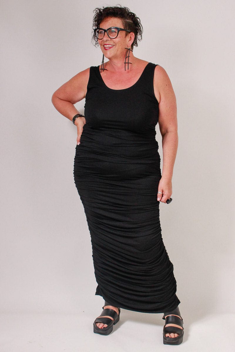 TCD TCD Long Rouched La Bella - Black Shop