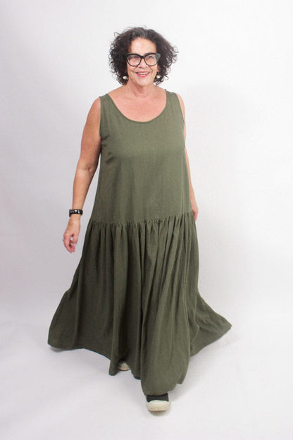 TCD TCD Petticoat - Khaki Viscose Linen Shop