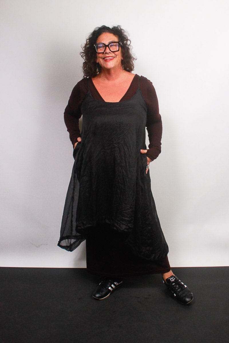TCD TCD Reveal Tunic - Sheer Silk Black Shop