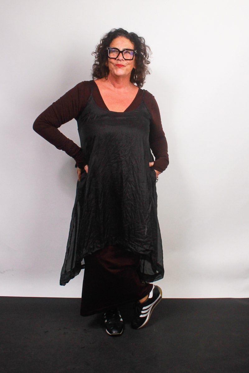 TCD TCD Reveal Tunic - Sheer Silk Black Shop