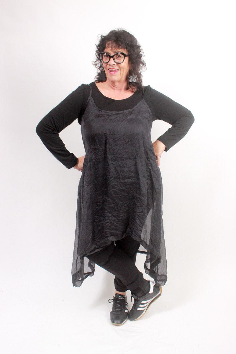 TCD TCD Reveal Tunic - Sheer Silk Black Shop