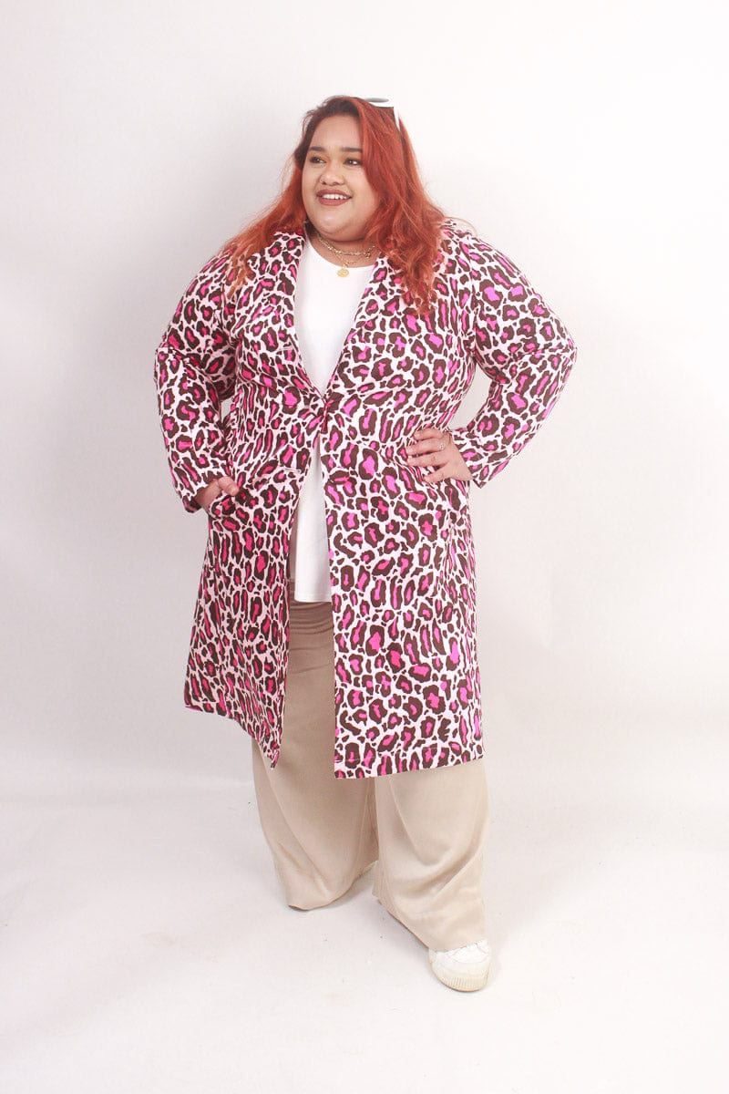 TCD TCD Rosetta Coat - Pink Leopard Shop