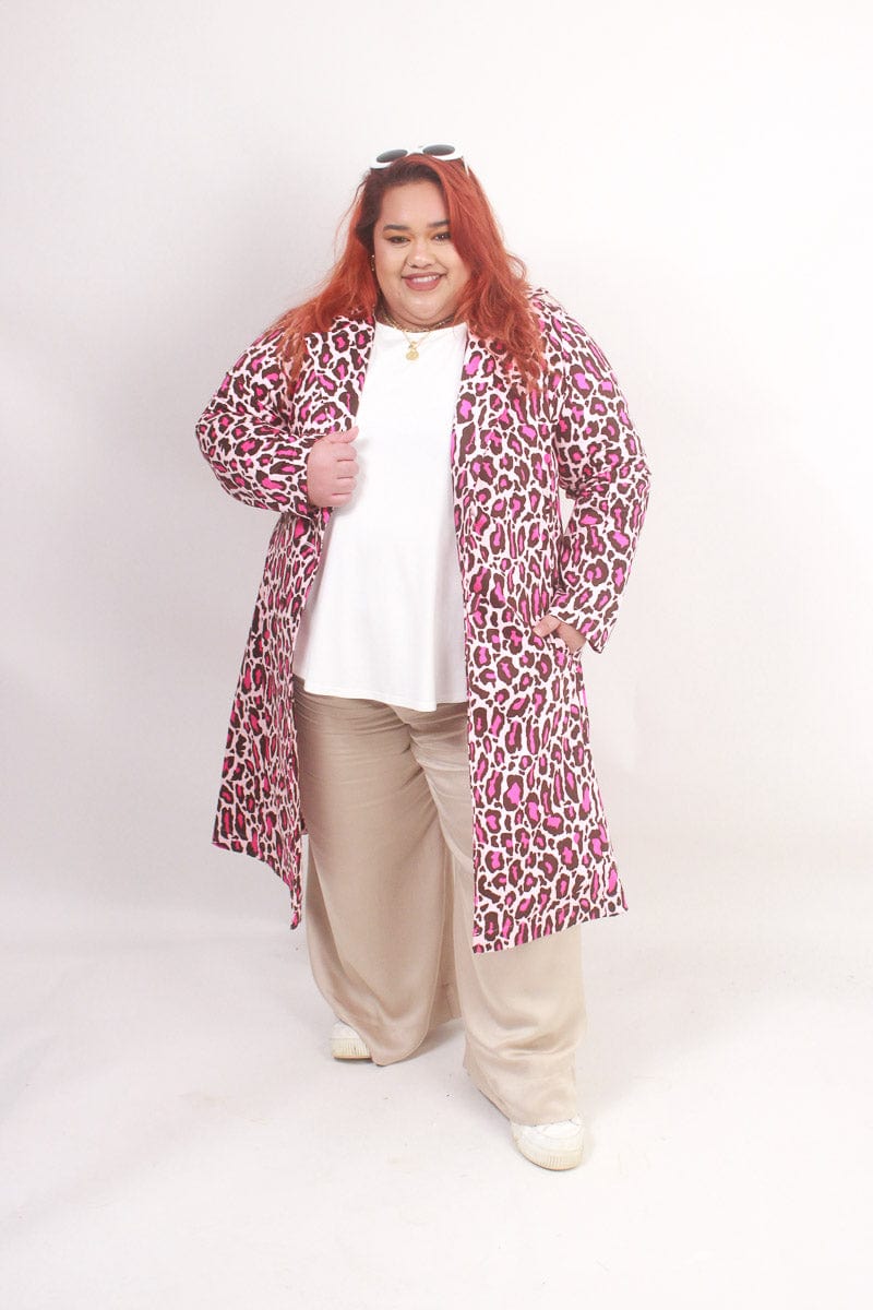 TCD TCD Rosetta Coat - Pink Leopard Shop
