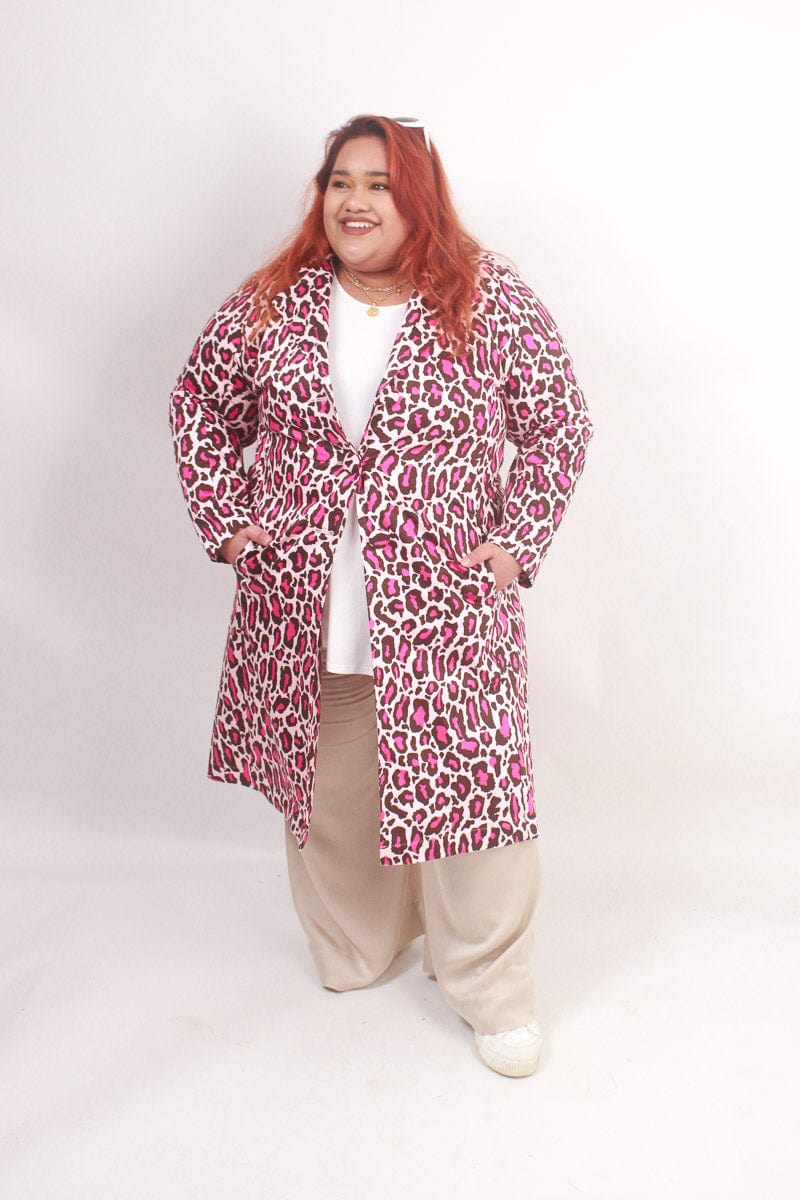 TCD TCD Rosetta Coat - Pink Leopard Shop